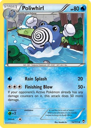 Poliwhirl 016/111 - Reverse Holofoil XY Furious Fists - Uncommon