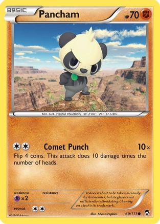 Pancham (60) (60) 060 - Reverse Holofoil XY Furious Fists - Common