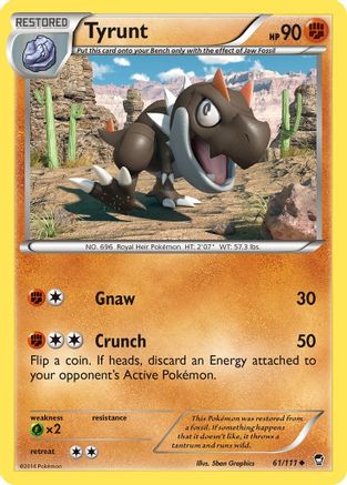 Tyrunt 061 - Reverse Holofoil XY Furious Fists - Uncommon