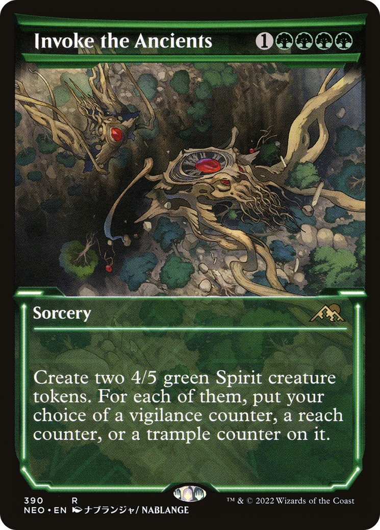 Invoke the Ancients (Showcase) (NEO-390) - Kamigawa: Neon Dynasty: (Showcase)