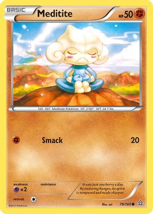 Meditite 079 - Reverse Holofoil XY Primal Clash - Common