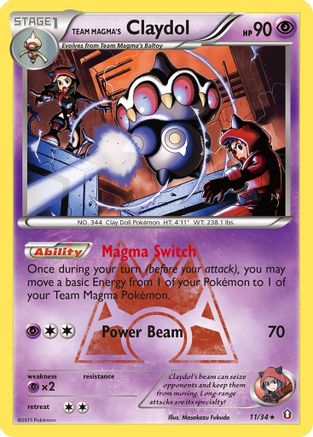 Team Magma's Claydol 011 - Reverse Holofoil Double Crisis - Holo Rare