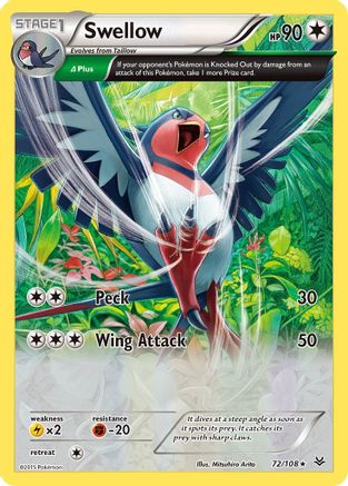 Swellow (72 Delta) (72 Delta) 072 - Holofoil XY Roaring Skies - Holo Rare