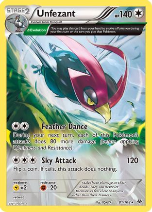 Unfezant (81 Delta) (81 Delta) 081 - Reverse Holofoil XY Roaring Skies - Rare