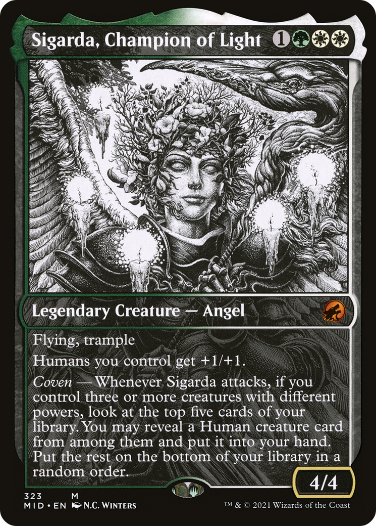 Sigarda, Champion of Light (Showcase) (MID-323) - Innistrad: Midnight Hunt: (Showcase)