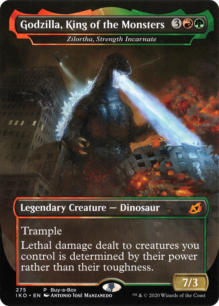 Godzilla, King of the Monsters - Zilortha, Strength Incarnate (BABP-275) - Ikoria: Lair of Behemoths / Godzilla, King of the Monsters (Borderless) Foil