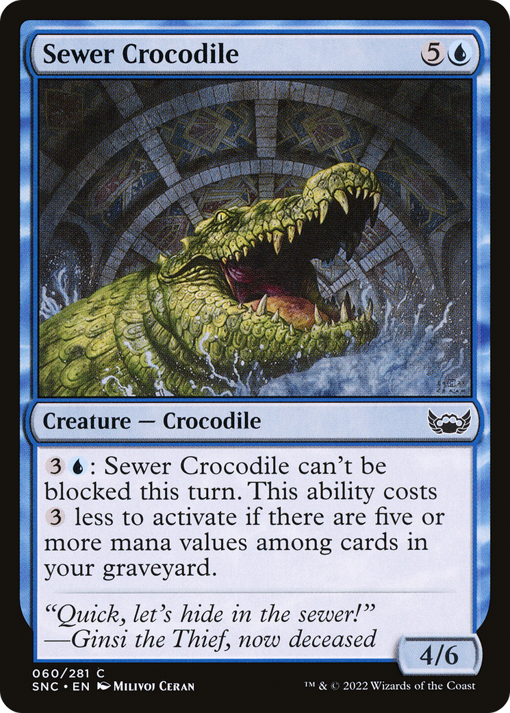 Sewer Crocodile (SNC-060) - Streets of New Capenna Foil