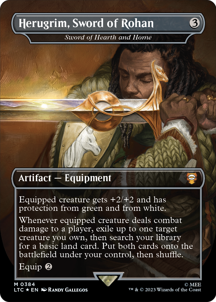 Herugrim, Sword of Rohan - Sword of Hearth and Home (Surge Foil) (LTC-384) - Tales of Middle-earth Commander / Herugrim, Sword of Rohan (Borderless) Foil