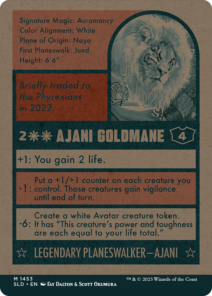 Ajani Goldmane (1453) (SLD-1453) - Secret Lair Drop: (Full Art) (Borderless) Foil