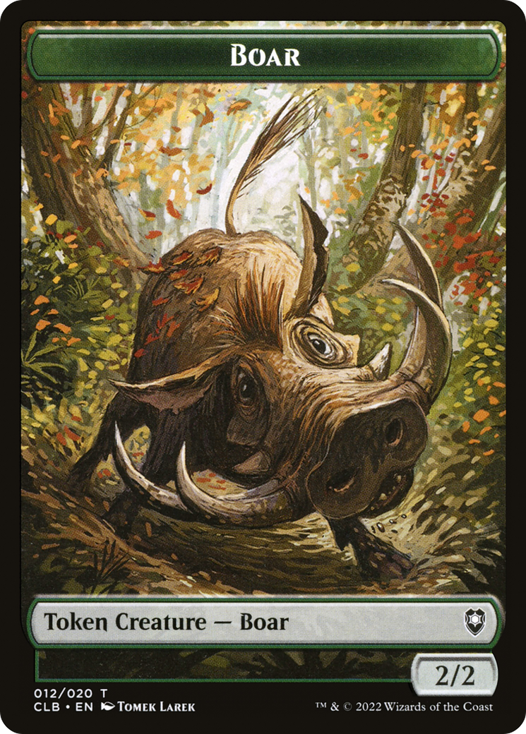Boar Token (CLB-012) - Battle for Baldur's Gate Tokens Foil