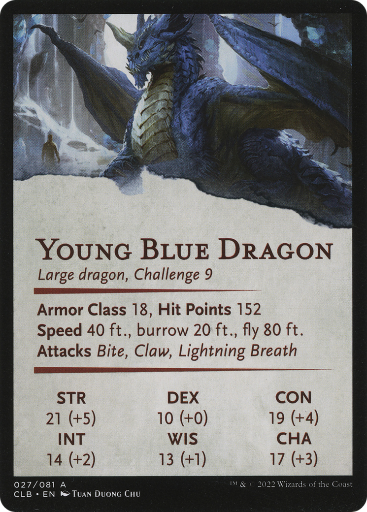 Young Blue Dragon // Young Blue Dragon (ACLB-027) - Battle for Baldur's Gate Art Series (Borderless)