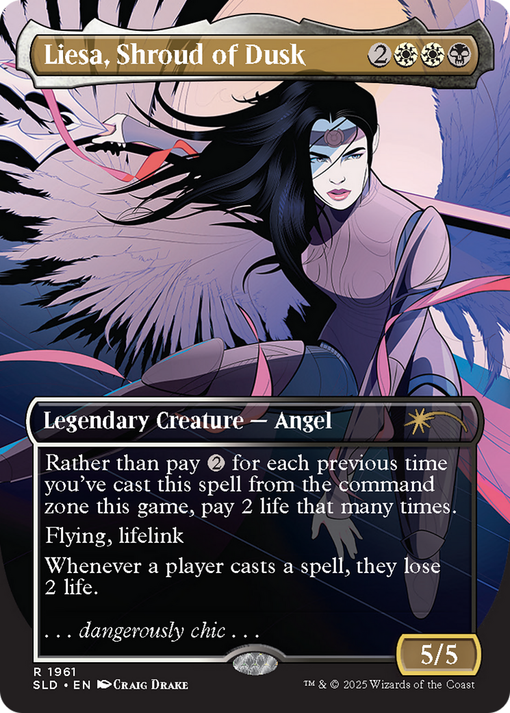 Liesa, Shroud of Dusk (Rainbow Foil) (SLD-1961) - Secret Lair Drop (Borderless) Foil