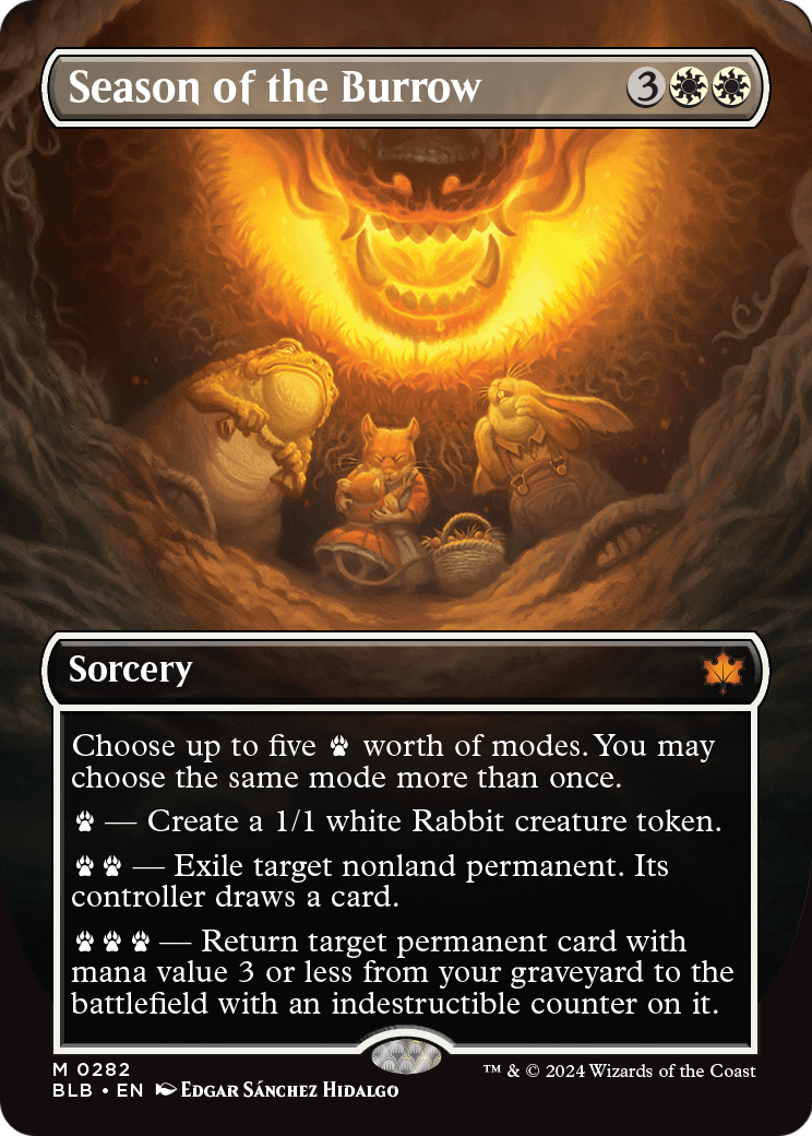 Season of the Burrow (Borderless) (BLB-282) - Bloomburrow: (Showcase) Foil