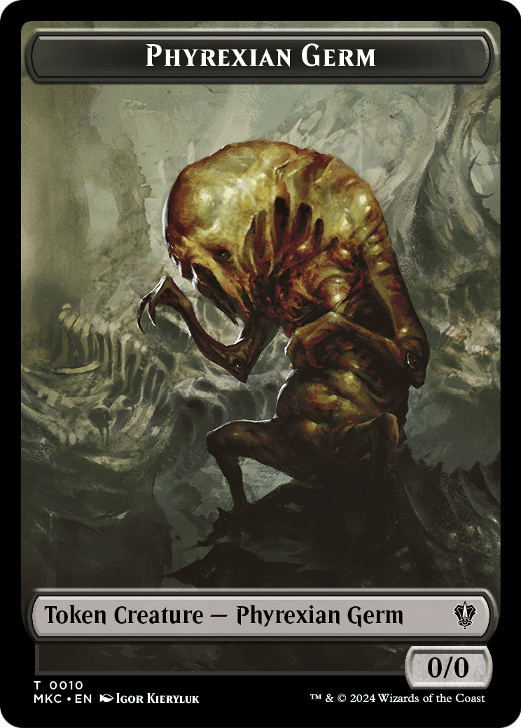 Phyrexian Germ (TMKC-010) - Murders at Karlov Manor Commander Tokens Foil