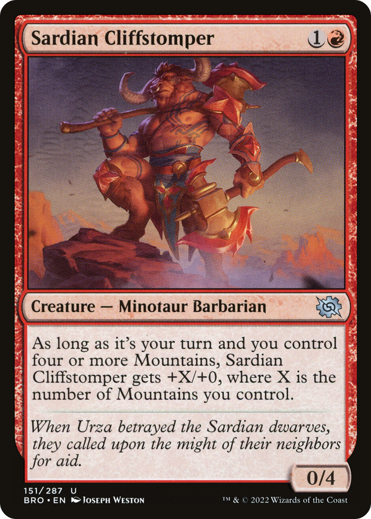 Sardian Cliffstomper (BRO-151) - The Brothers' War Foil