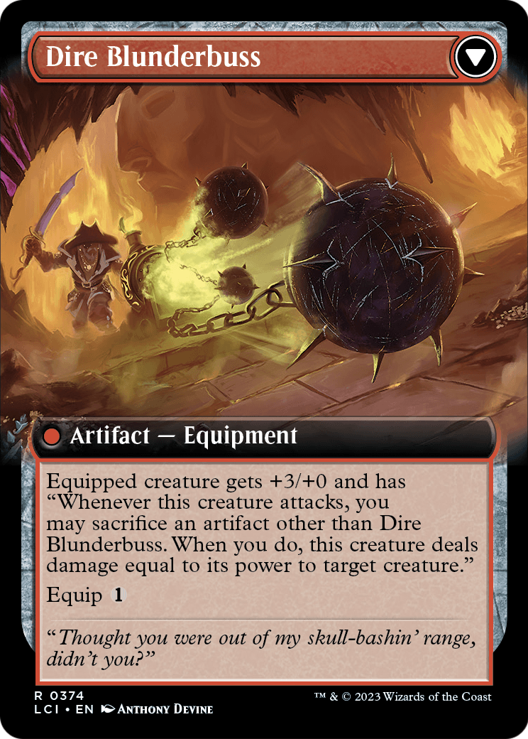Dire Flail (Extended Art) (LCI-374) - The Lost Caverns of Ixalan: (Extended Art) Foil