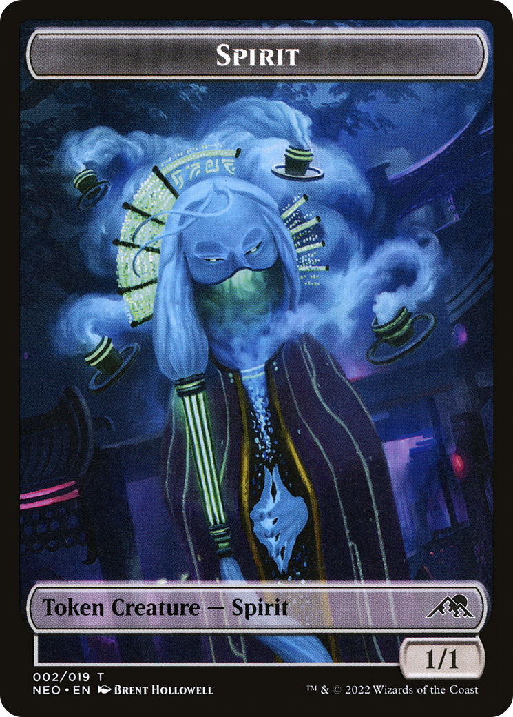 Spirit Token (002) (NEO-002) - Kamigawa: Neon Dynasty Tokens Foil