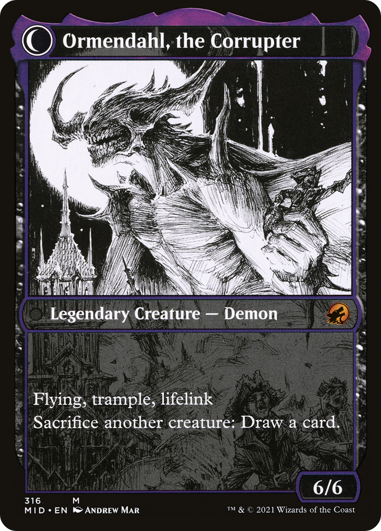 Jerren, Corrupted Bishop (Showcase) (MID-316) - Innistrad: Midnight Hunt: (Showcase, Double Faced Transform)
