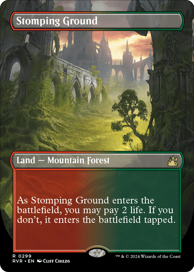 Stomping Ground (Borderless) (RVR-299) - Ravnica Remastered Foil
