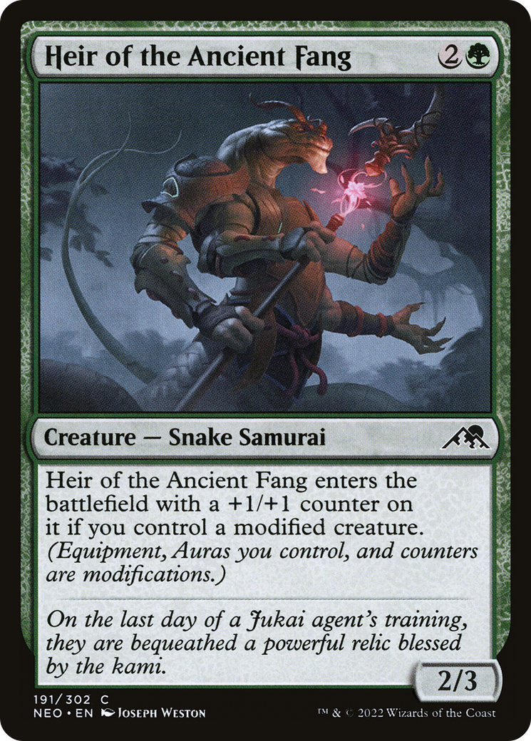 Heir of the Ancient Fang (NEO-191) - Kamigawa: Neon Dynasty Foil
