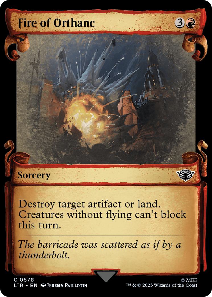 Fire of Orthanc (Showcase Scrolls) (LTR-578) - The Lord of the Rings: Tales of Middle-earth: (Showcase) Foil