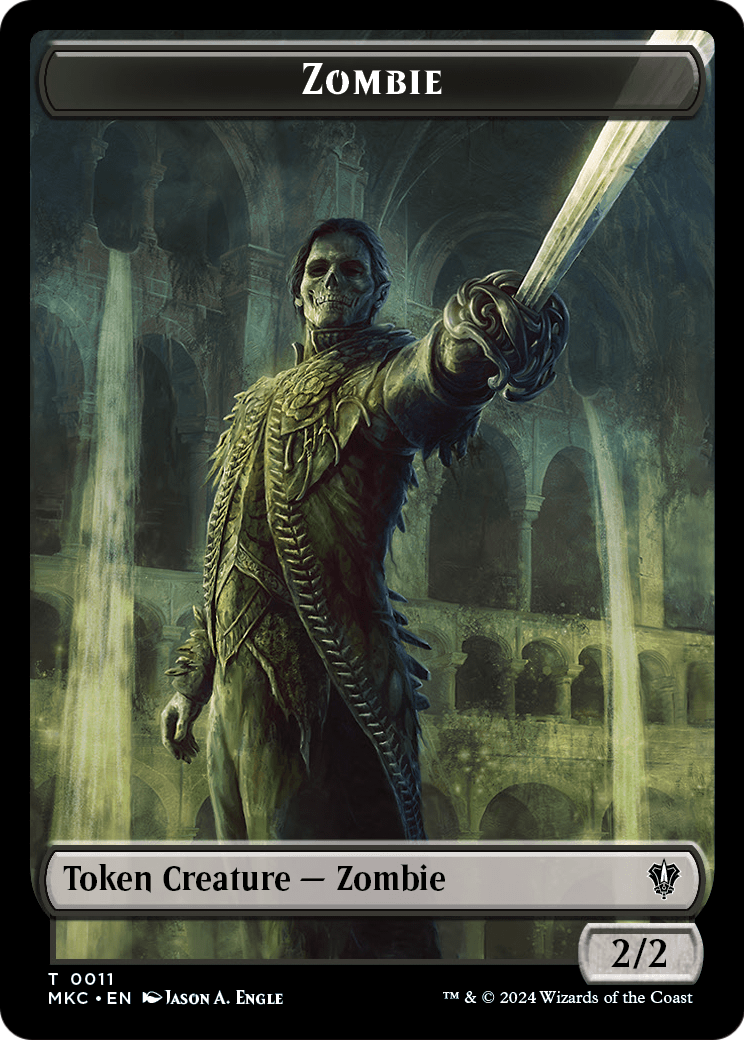 Zombie (TMKC-011) - Murders at Karlov Manor Commander Tokens