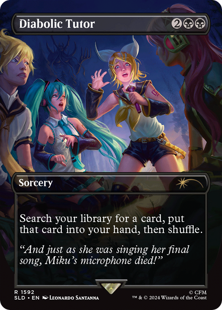 Diabolic Tutor (1592) (SLD-1592) - Secret Lair Drop (Borderless) Foil