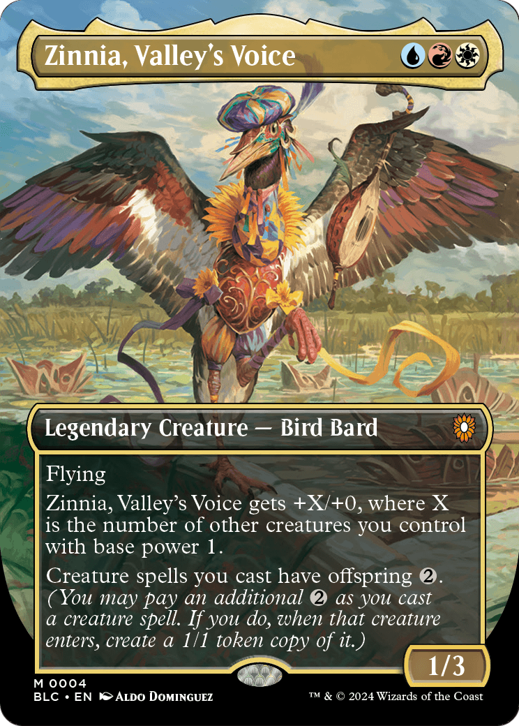 Zinnia, Valley's Voice (Borderless) (BLC-004) - Bloomburrow Commander Foil