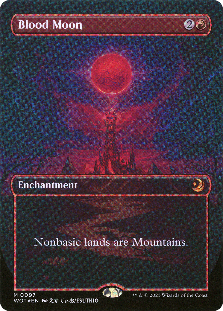 Blood Moon (Anime Borderless) (Confetti Foil) (WOT-097) - Wilds of Eldraine: Enchanting Tales Foil