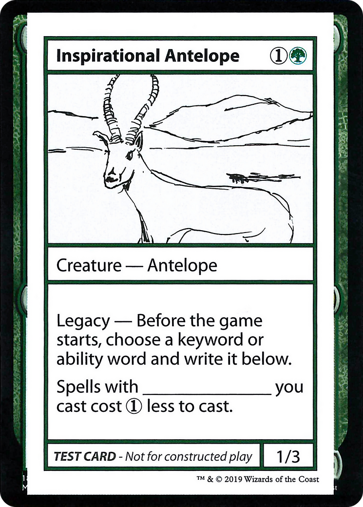Inspirational Antelope (No PW Symbol) (CMB1-) - Mystery Booster Playtest Cards 2021
