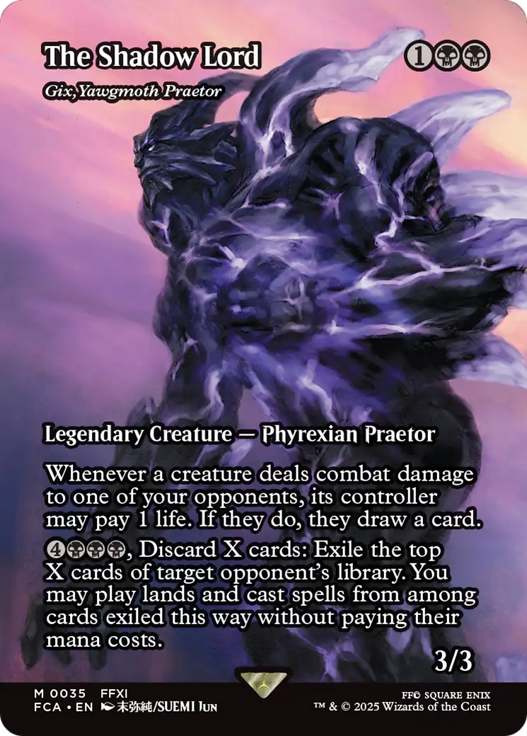The Shadow Lord - Gix, Yawgmoth Praetor (Showcase) (FCA-035) - FINAL FANTASY: Through the Ages / The Shadow Lord (Borderless)