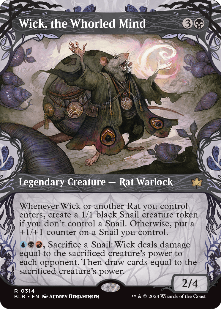 Wick, the Whorled Mind (Showcase) (BLB-314) - Bloomburrow: (Showcase) (Borderless) Foil