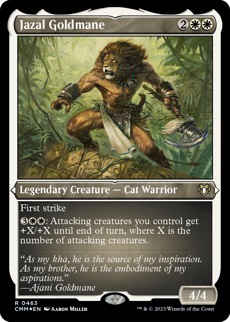 Jazal Goldmane (Foil Etched) (CMM-463) - Commander Masters Foil