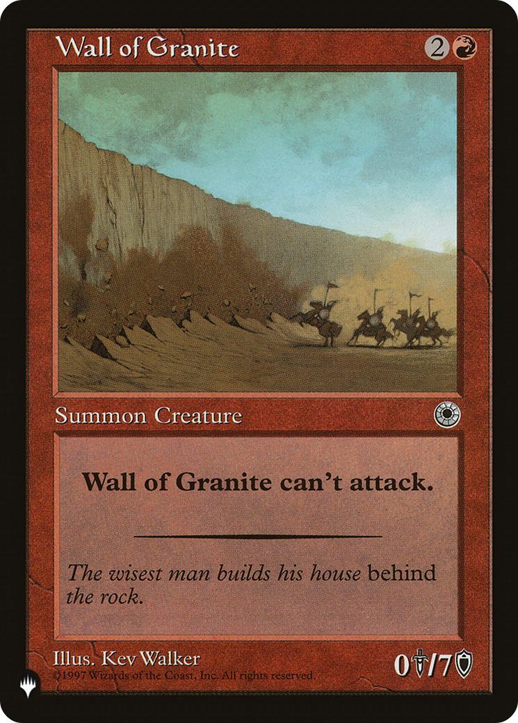 Wall of Granite (LIST-POR-155) - The List