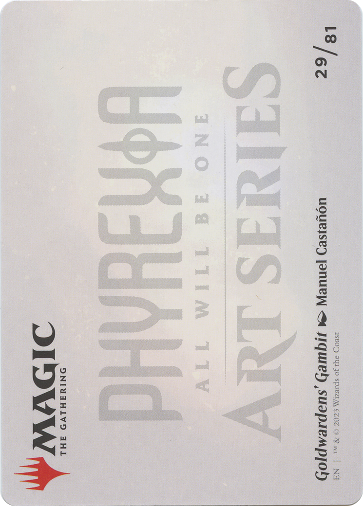 Goldwardens' Gambit // Goldwardens' Gambit (AONE-029) - Phyrexia: All Will Be One Art Series (Borderless) Foil