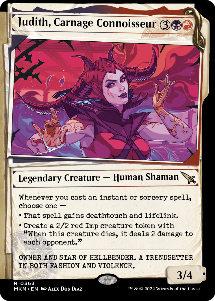 Judith, Carnage Connoisseur (Showcase) (MKM-363) - Murders at Karlov Manor: (Showcase) Foil