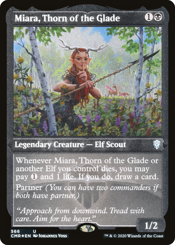 Miara, Thorn of the Glade (Foil Etched) (CMR-566) - Commander Legends Foil