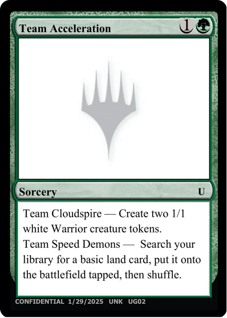 Team Acceleration (UNK-UG02) - Un-Known Event Playtest Cards