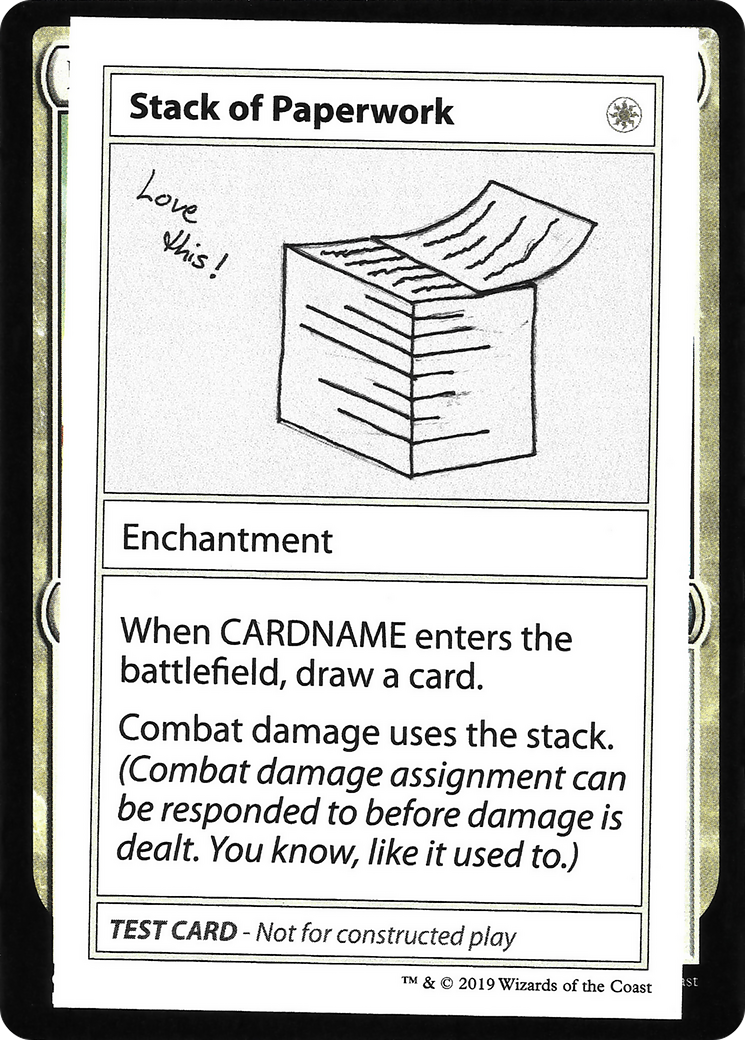 Stack of Paperwork (No PW Symbol) (CMB1-013) - Mystery Booster Playtest Cards 2021