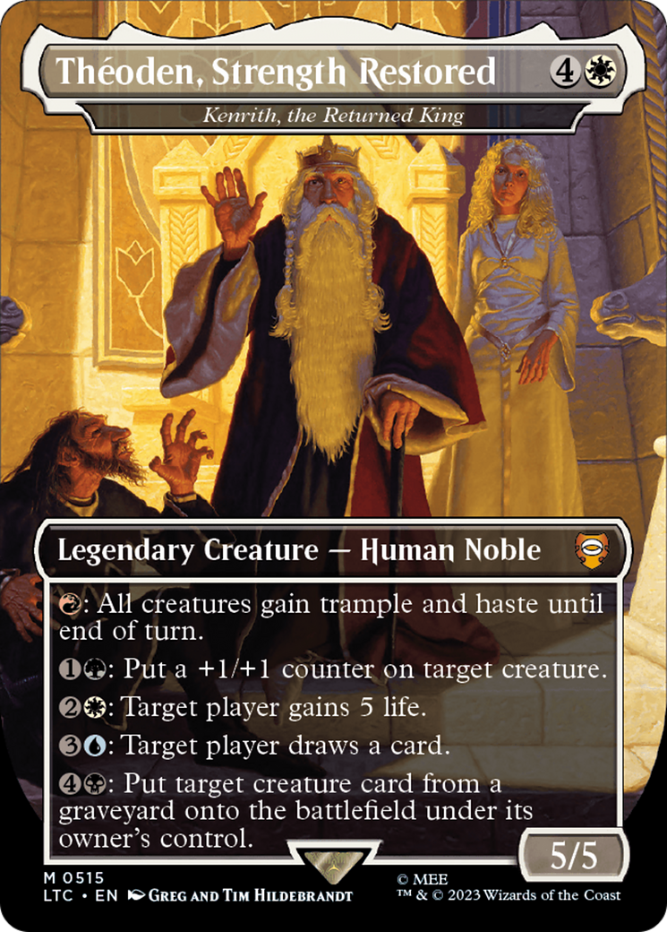 Theoden, Strength Restored - Kenrith, the Returned King (Borderless) (LTC-515) - Tales of Middle-earth Commander / Théoden, Strength Restored Foil