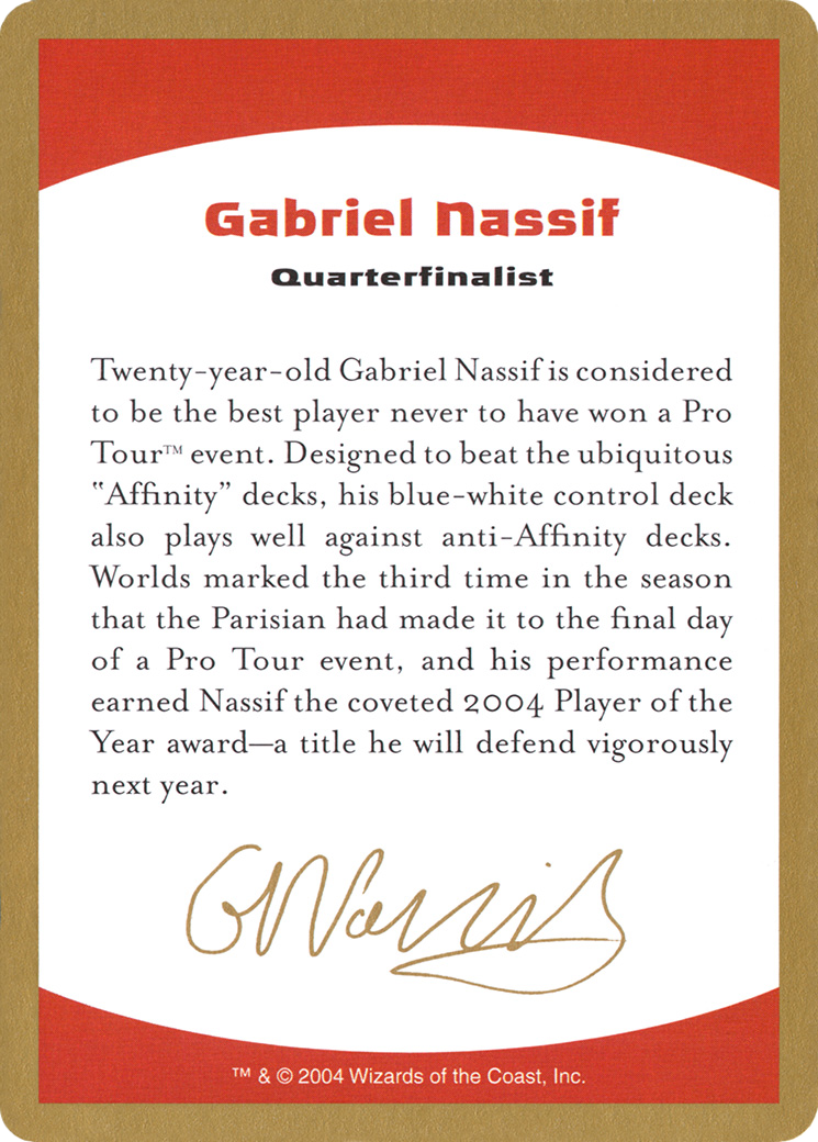 Gabriel Nassif Bio (WCD-GN0A) - World Championship Decks 2004