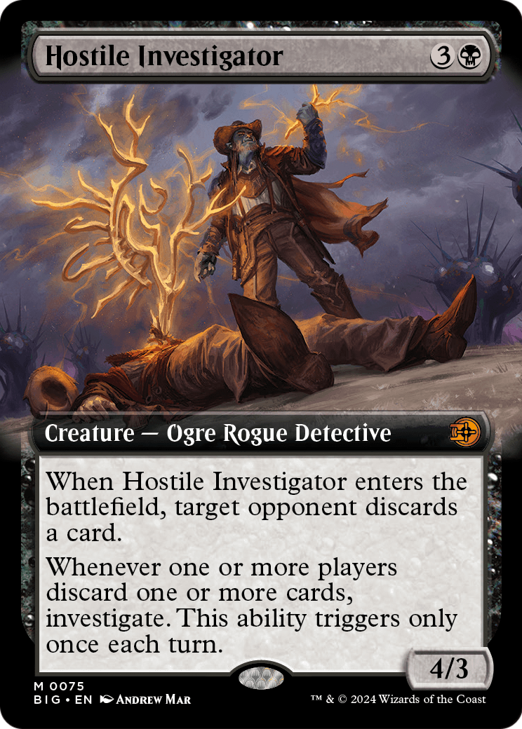 Hostile Investigator (Extended Art) (BIG-075) - The Big Score: (Extended Art) Foil