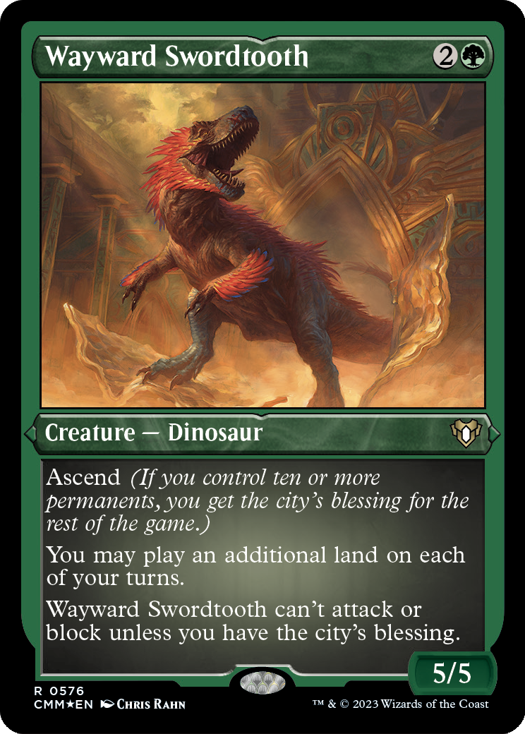 Wayward Swordtooth (Foil Etched) (CMM-576) - Commander Masters Foil