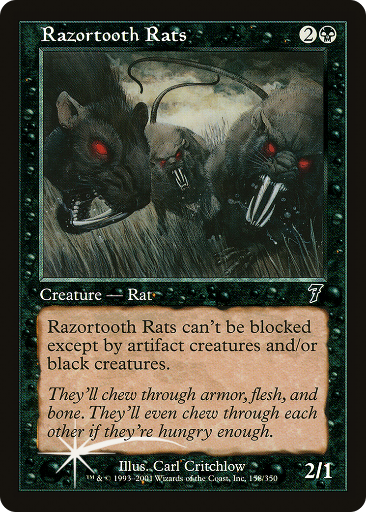 Razortooth Rats (7ED-158★) - 7th Edition Foil