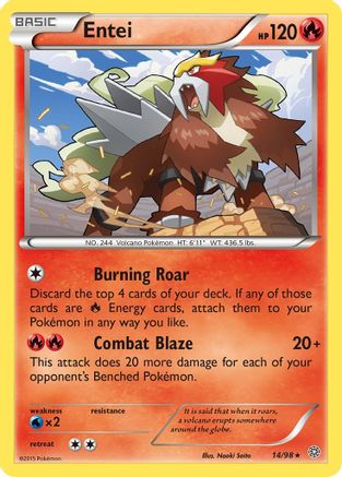 Entei (14) (14) 014  - Reverse Holofoil XY  Ancient Origins - Rare