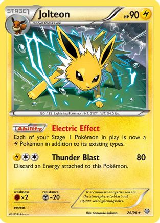 Jolteon 026  - Reverse Holofoil XY  Ancient Origins - Holo Rare