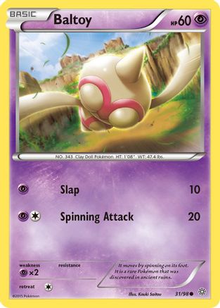 Baltoy (31) (31) 031  - Reverse Holofoil XY  Ancient Origins - Common