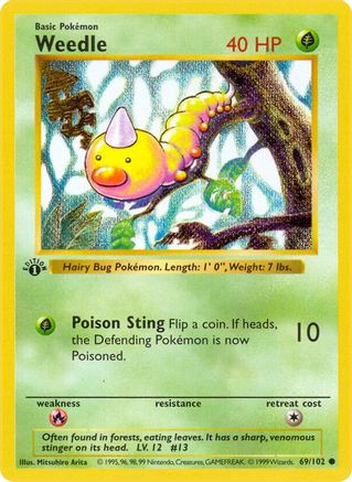 Weedle 069  - 1st Edition Base Set Shadowless - Common
