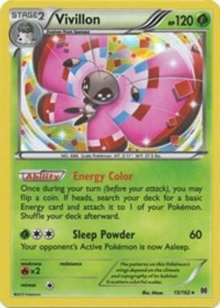 Vivillon 015  - Reverse Holofoil XY  BREAKthrough - Holo Rare