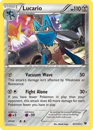 Lucario (63) (63) 063  - Reverse Holofoil XY  Fates Collide - Holo Rare